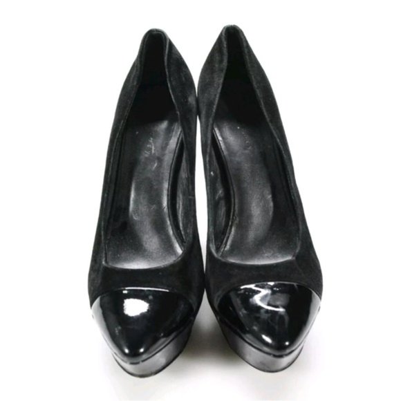 THEORY POINTED TOE SLIP ON HEELS PUMPS BLACK SZ 6 - Picture 2 of 4